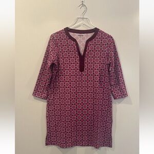 Lands End Geometric Print Sleeveless Shift Dress Women Size‎ Small (323)